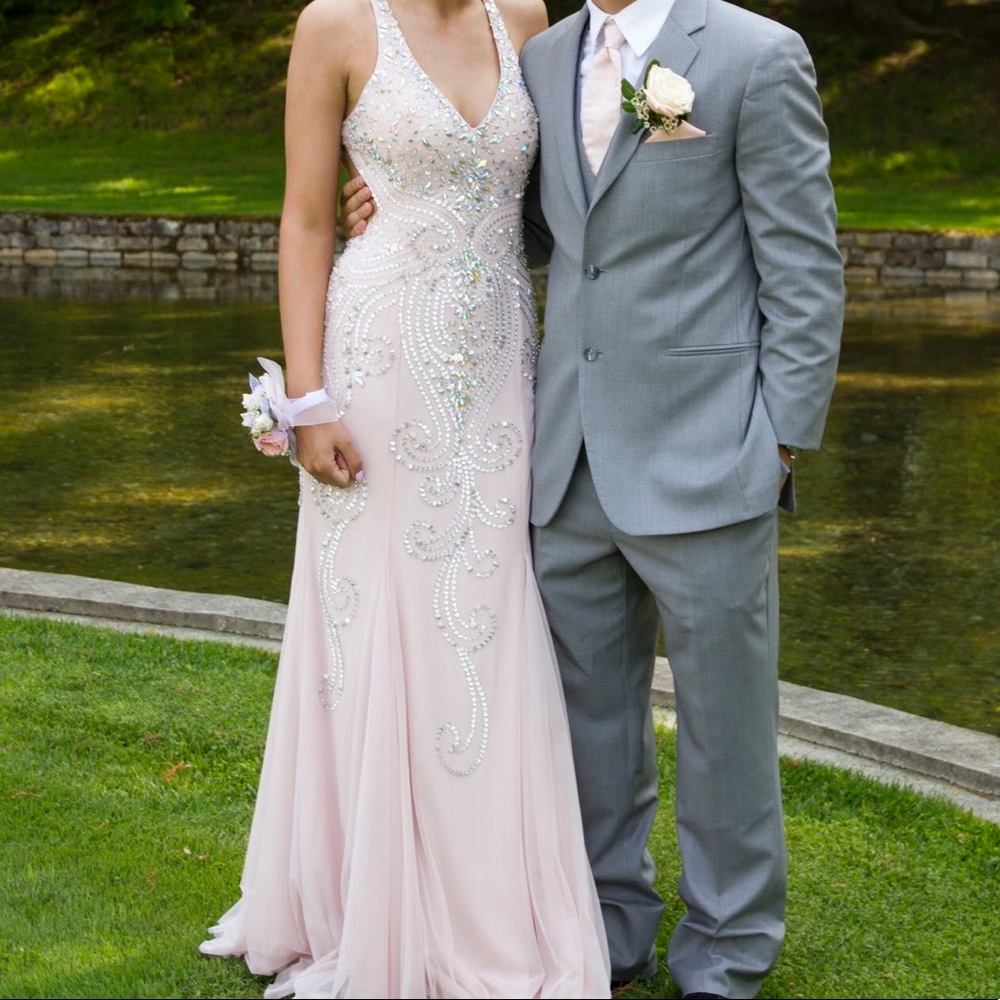 Pale pink prom dress, size 4